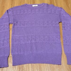 Elegant Vintage 1970’s Lavender Women's Crew Neck Sweater